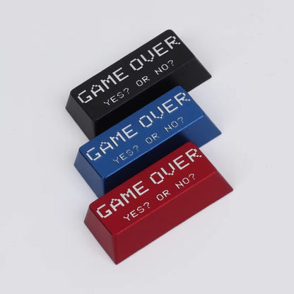 Game over, OEM high aluminum alloy metal anode version, cultural and creative mechanical keyboard decorative keycaps, 2.25U enter key personalized keycaps