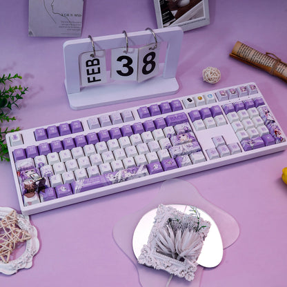 Azur Lane, HMS Unicorn theme, PBT material personalized keycap set, anime keycap culture peripheral mechanical keyboard decoration keycaps， Compatible with 61/64/68/75/84/87/104 key mechanical keyboard keycap set