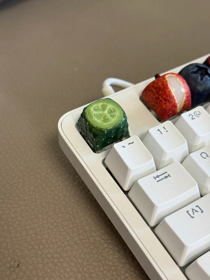 Simulated fruit series keycaps, handmade personalized keycaps made of soft clay material, mechanical keyboard creatively decorated keycaps