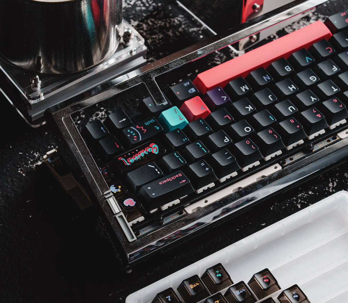 Carnival Ceremony themed design, creative keycap set, PBT material personalized keycap set, mechanical keyboard replacement decorative keycaps, compatible with 61/64/68/75/84/87/104 key mechanical keyboard