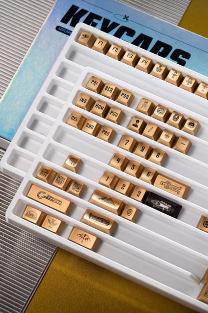Mysterious Egypt, Metal Gloss PBT Material Personalized Keycap Set, Mechanical Keyboard Theme Design Decorative Keycap Set