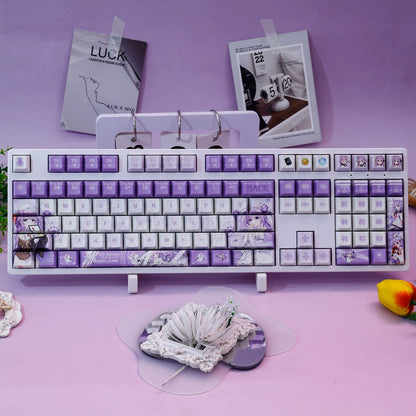 Azur Lane, HMS Unicorn theme, PBT material personalized keycap set, anime keycap culture peripheral mechanical keyboard decoration keycaps， Compatible with 61/64/68/75/84/87/104 key mechanical keyboard keycap set