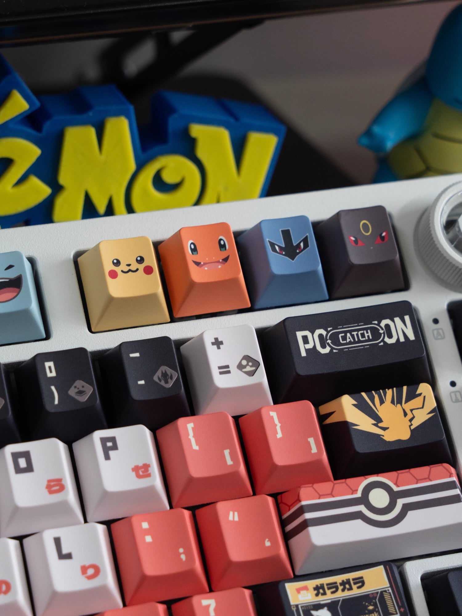 Pok é mon series keycap set, anime and game mechanical keyboard decoration keycap set, PBT material suitable for 61/64/68/75/84/87/104 key mechanical keyboards