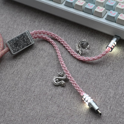 Handmade customized dragon theme one to two aviation plug data cable V2 one out two keyboard cable magnetic switch keyboard cable 8K keyboard custom data cable