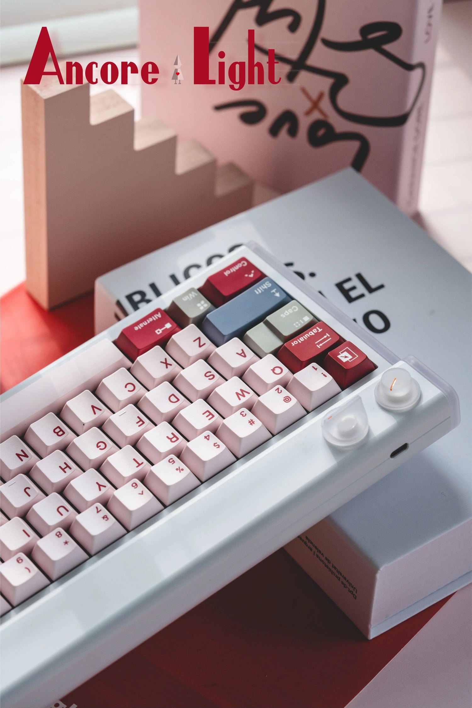 Monument Valley, ANCORE LIGHT themed personalized keycap set, soft gloss metallic pink factory high sublimation process keycaps, fully supplemented
