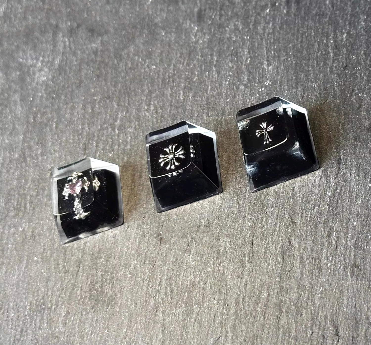 CH, Crystal drops of glue series, trendy fashion items, personalized keycaps, handmade keycaps