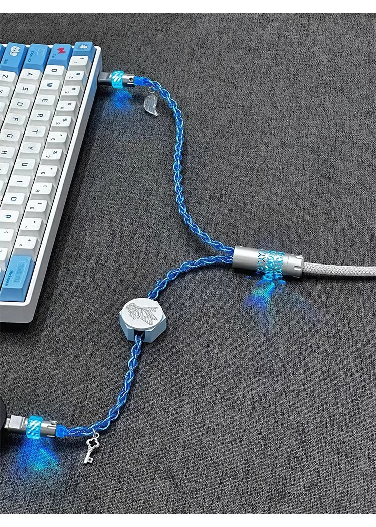 Independent induction magnetic switch light, one to two dual Type-C, 8k gaming cable, keyboard customization, manual data cable