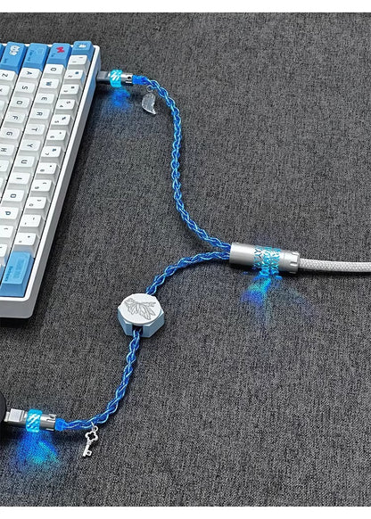 Independent induction magnetic switch light, one to two dual Type-C, 8k gaming cable, keyboard customization, manual data cable
