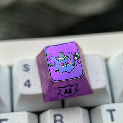 Pok é mon series, gengar themed R4 height, numerical range of 1-0, titanium alloy personalized keycaps, anime and game creative decorative keycaps