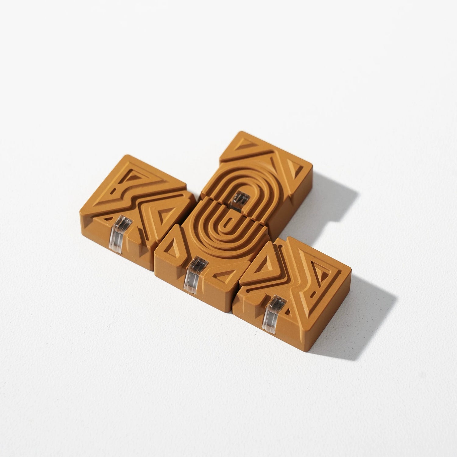 Misalignment design, directional key set, translucent effect, minimalist resin+metal powder material personalized keycaps, mechanical keyboard decorative keycaps