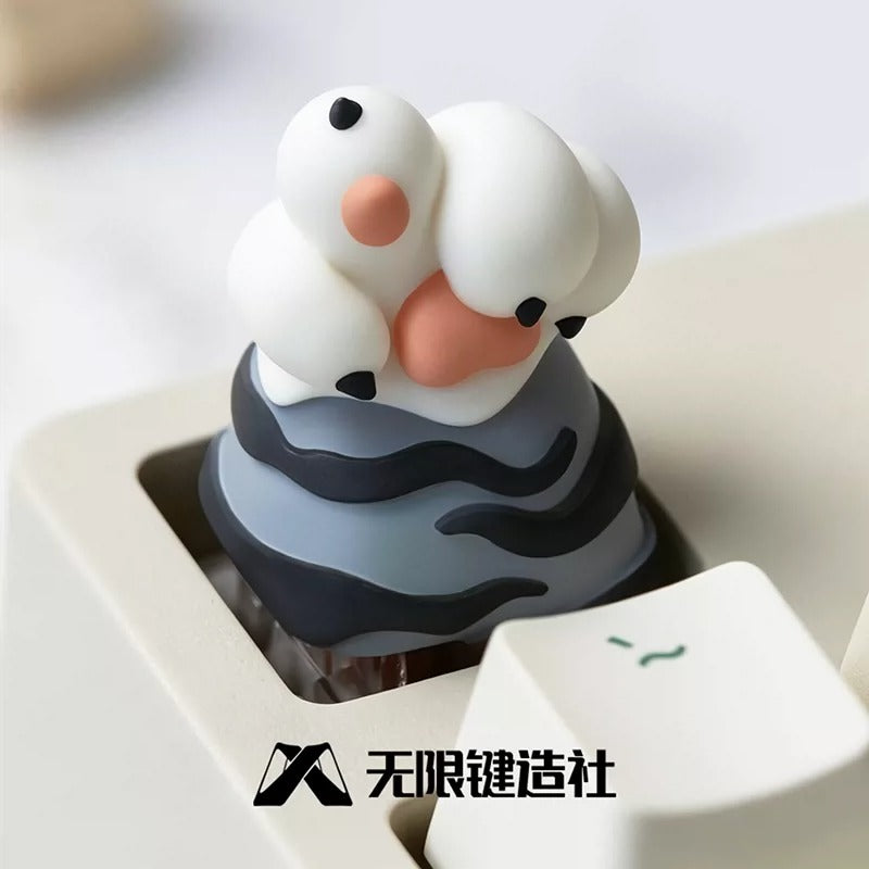 Whose claws? Multi colored resin personalized keycaps, cute cartoon design art keycaps, mechanical keyboard resin decorative keycaps