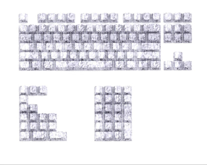 Carbon fiber patterned keycap translucent keycap set, PBT material, heat sublimation process, simple and personalized patterned keycap set, customized decorative keycap set