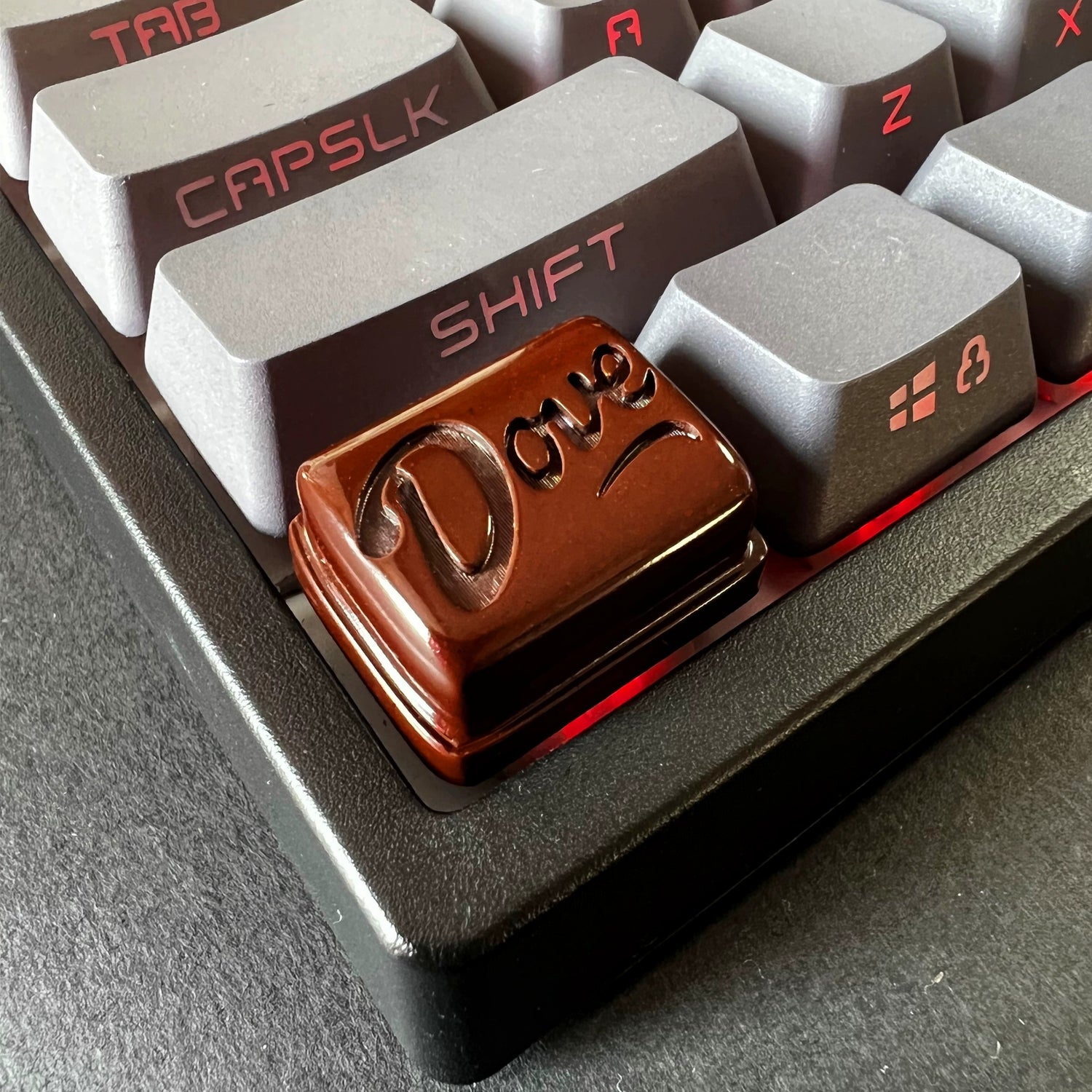 Chocolate creative personalized keycaps, pressed with mineral powder material, available in multiple sizes for mechanical keyboard decoration keycaps
