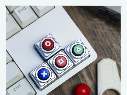 Arcade game shaped keycap set, lucky joystick+double happiness button, personalized metal keycaps, mechanical keyboard game cultural and creative peripheral, decorative keycaps
