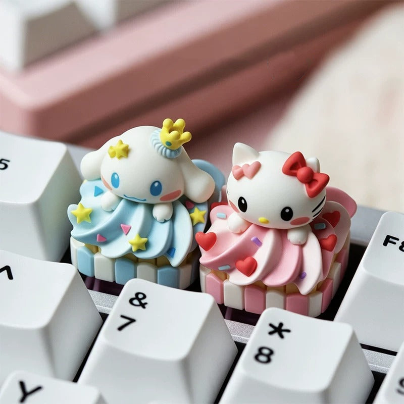 Cupcake, multi-color resin molding, cute cartoon image resin decorative keycaps, mechanical keyboard, handmade artistic keycaps