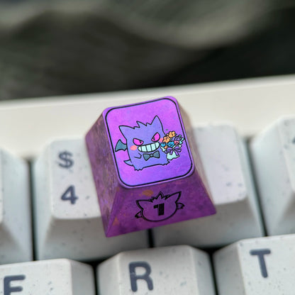 Pok é mon series, gengar themed R4 height, numerical range of 1-0, titanium alloy personalized keycaps, anime and game creative decorative keycaps