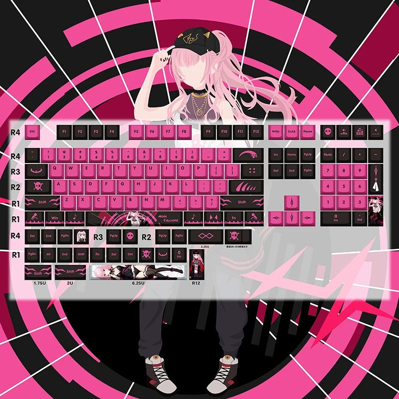 Super Beautiful Girl ACGN Two dimensional Theme Series Collection design simple keycap replacement set, custom set personalized keycap series，PBT material, Original factory height, compatible with 61/64/68/75/84/87/104 mechanical keyboard keycap set