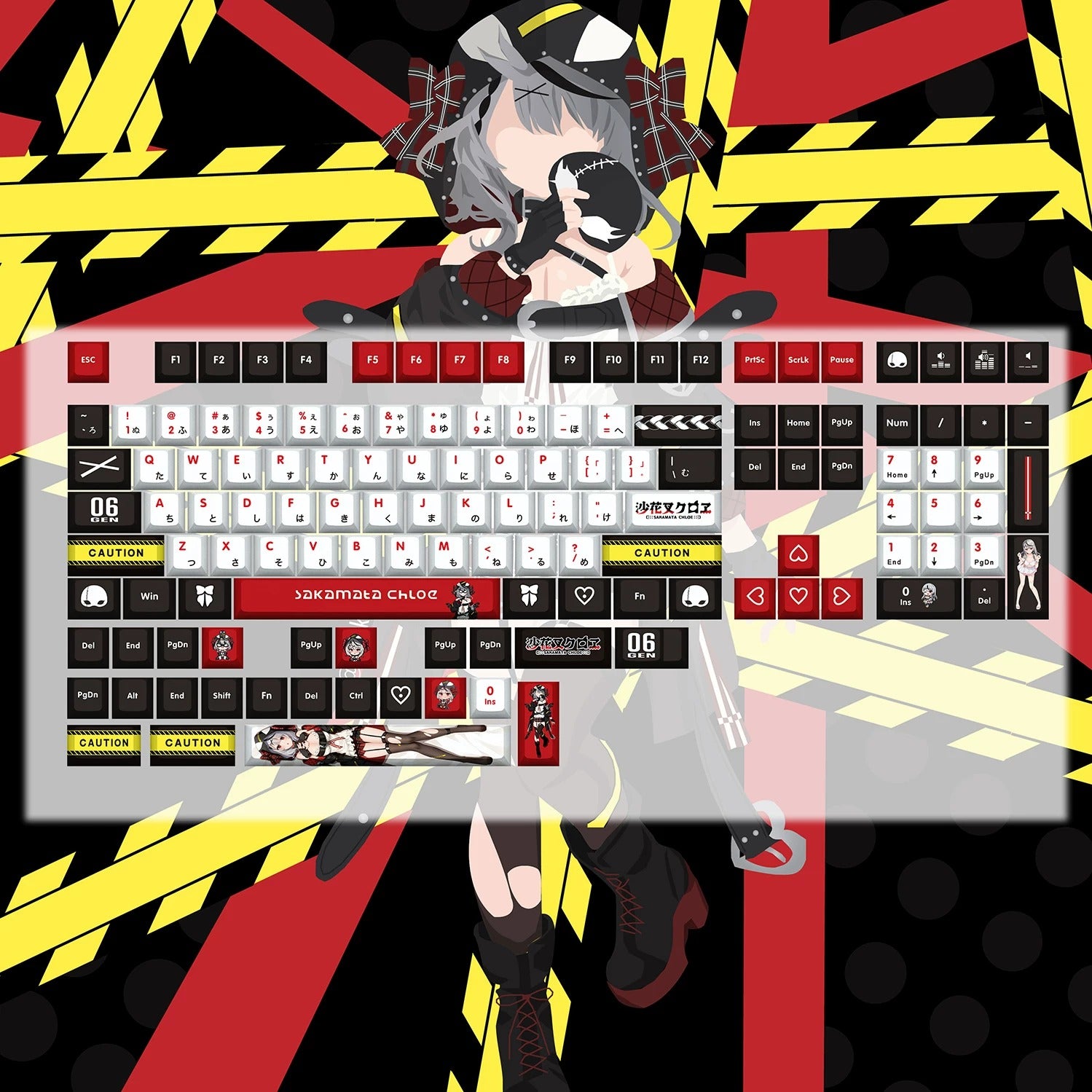 Super Beautiful Girl ACGN Two dimensional Theme Series Collection design simple keycap replacement set, custom set personalized keycap series，PBT material, Original factory height, compatible with 61/64/68/75/84/87/104 mechanical keyboard keycap set