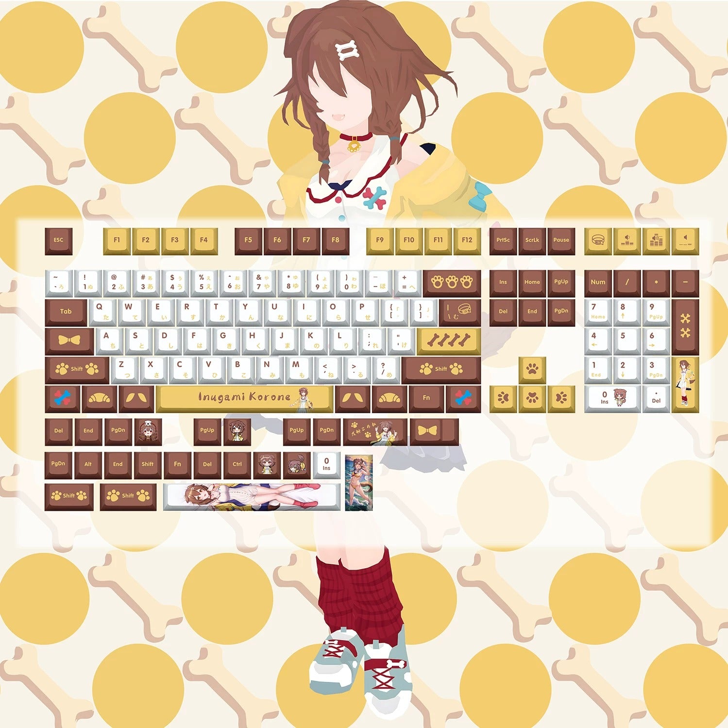 Super Beautiful Girl ACGN Two dimensional Theme Series Collection design simple keycap replacement set, custom set personalized keycap series，PBT material, Original factory height, compatible with 61/64/68/75/84/87/104 mechanical keyboard keycap set