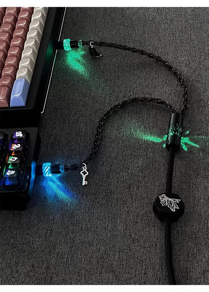 Independent induction magnetic switch light, one to two dual Type-C, 8k gaming cable, keyboard customization, manual data cable