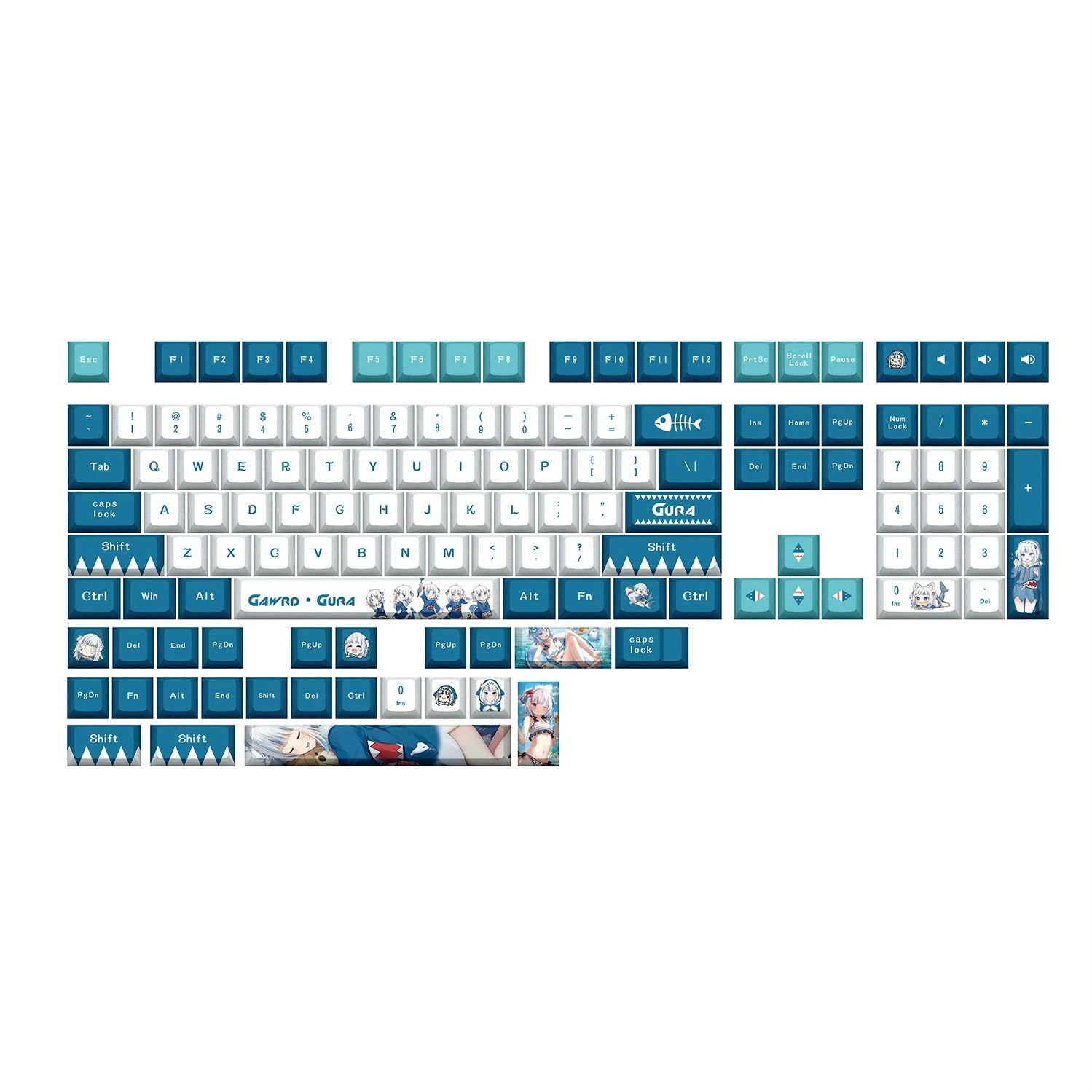 Super Beautiful Girl ACGN Two dimensional Theme Series Collection design simple keycap replacement set, custom set personalized keycap series，PBT material, Original factory height, compatible with 61/64/68/75/84/87/104 mechanical keyboard keycap set