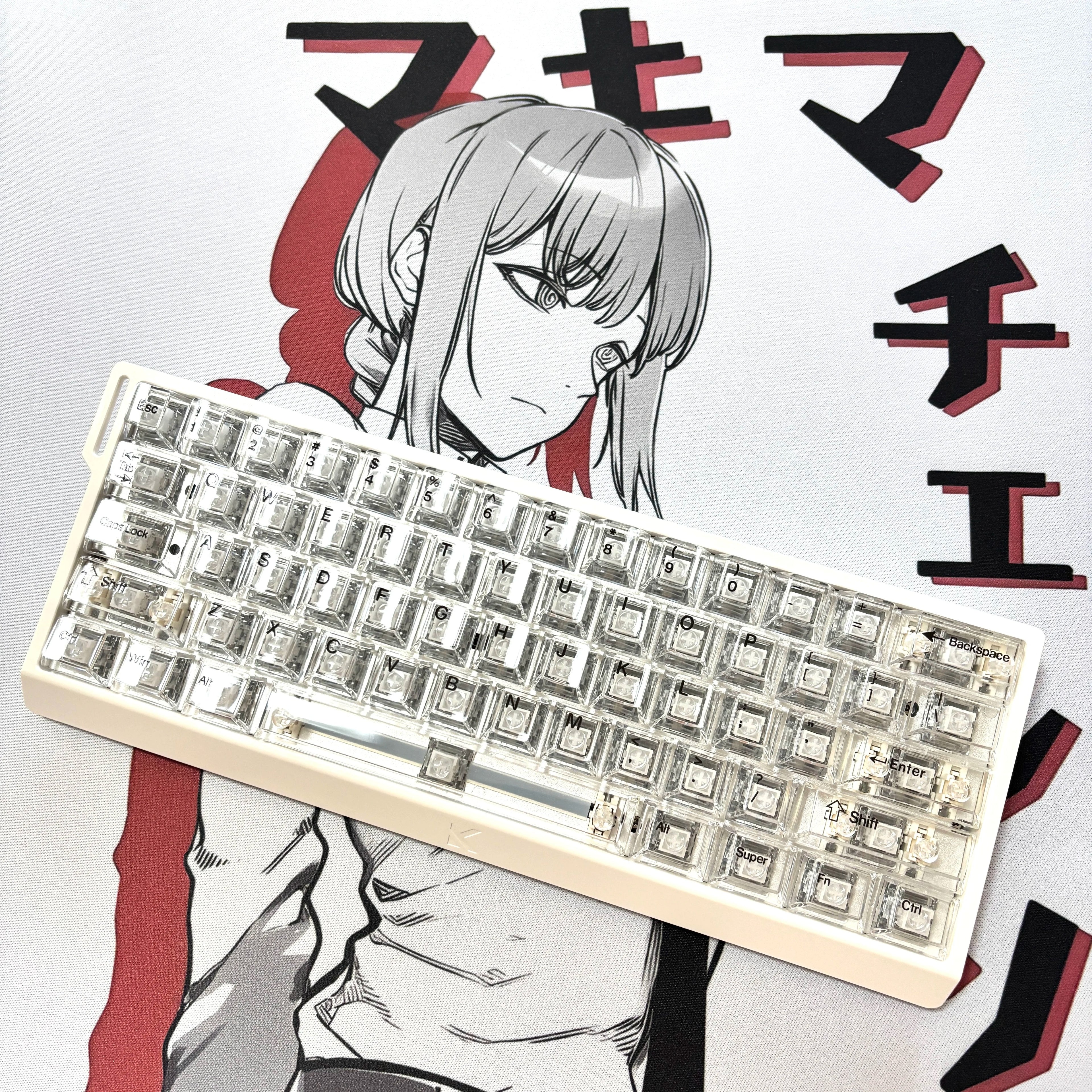 Crystal clear ice effect set with personalized keycaps, natural elements, simple and fashionable mechanical keyboard decoration keycap set