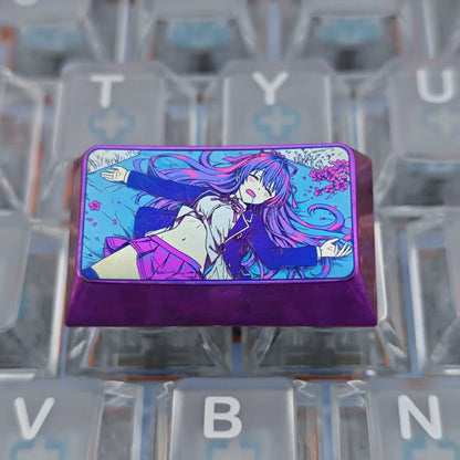 DATE A LIVE，Yatogami Tohka themed 1.75U titanium alloy personalized keycaps, mechanical keyboard decorative keycaps, anime and game cultural creative keycaps