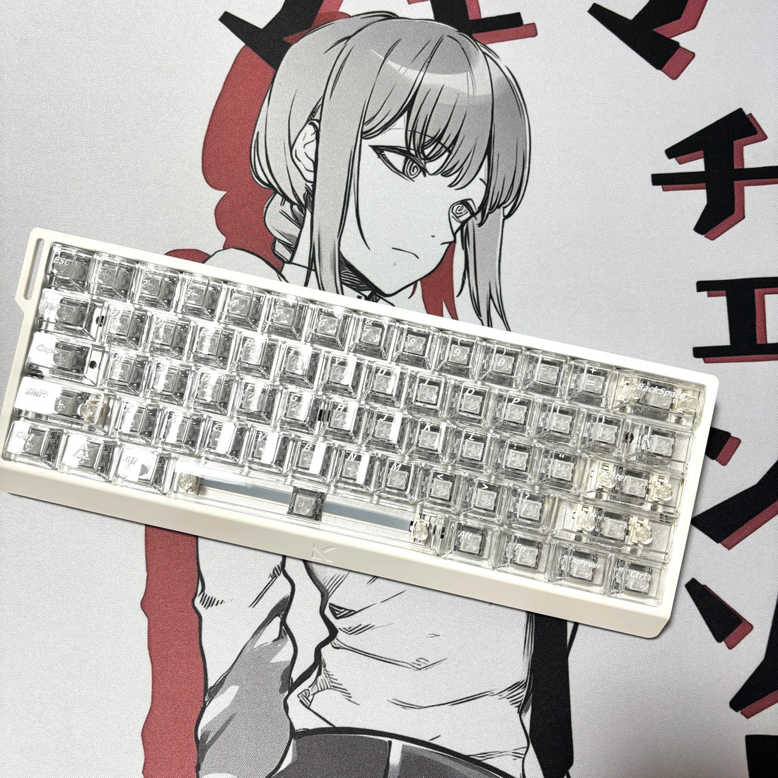 Crystal clear ice effect set with personalized keycaps, natural elements, simple and fashionable mechanical keyboard decoration keycap set