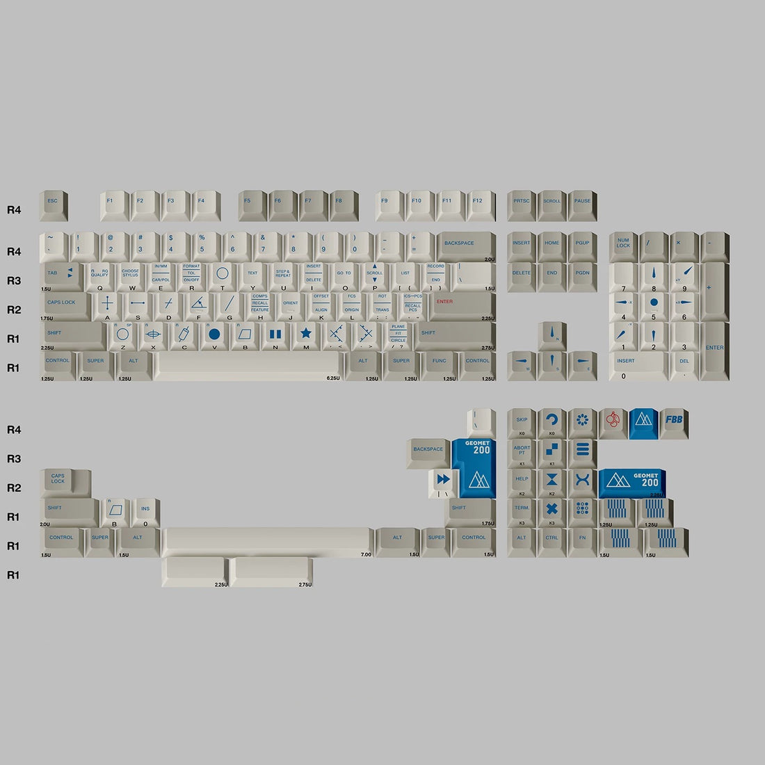 Geometric and mathematical themes, retro design color schemes, linear characters PBT material personalized keycap set, mechanical keyboard replacement decorative keycaps, compatible with 61/64/68/75/84/87/104 key mechanical keyboard