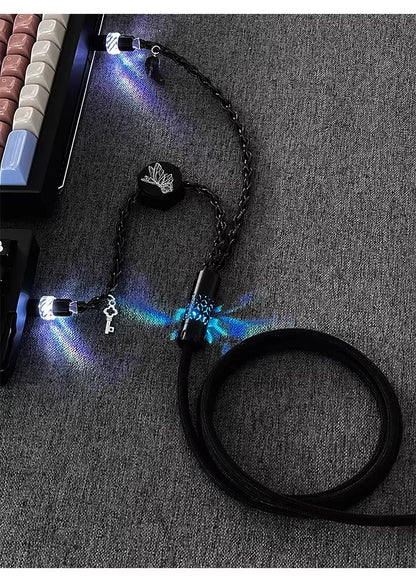 Independent induction magnetic switch light, one to two dual Type-C, 8k gaming cable, keyboard customization, manual data cable