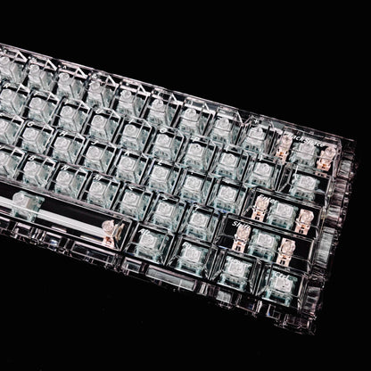 Crystal clear ice effect set with personalized keycaps, natural elements, simple and fashionable mechanical keyboard decoration keycap set