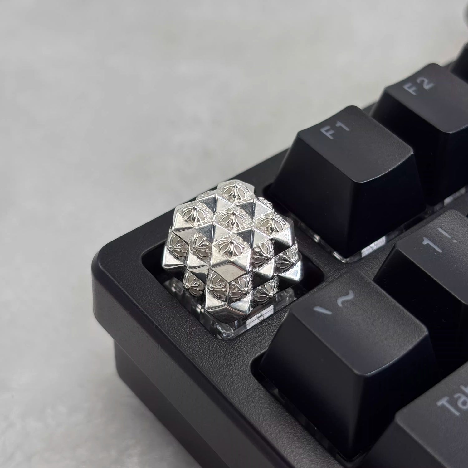 Chrome Hearts style, Metal retro patterned personalized keycaps, trendy and fashionable with decorative keycaps