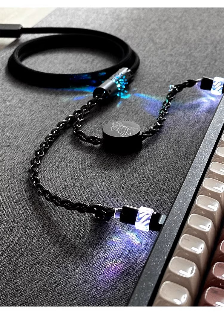 Independent induction magnetic switch light, one to two dual Type-C, 8k gaming cable, keyboard customization, manual data cable
