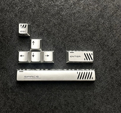 Aluminum alloy hollow design, anodized corrosion-resistant, WASD/directional keys, mechanical keyboard metal replacement set, keyboard decorative keycaps