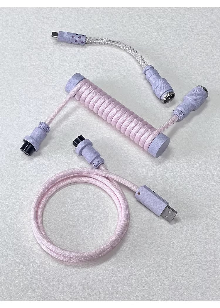Three segment illuminated aviation plug cable customized keyboard cable 8k customized keyboard data cable