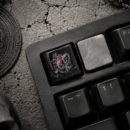 Dark themed design, Medieval Gothic style，crystal resin personalized keycaps, artisankeycaps， Mechanical keyboard decorative keycaps