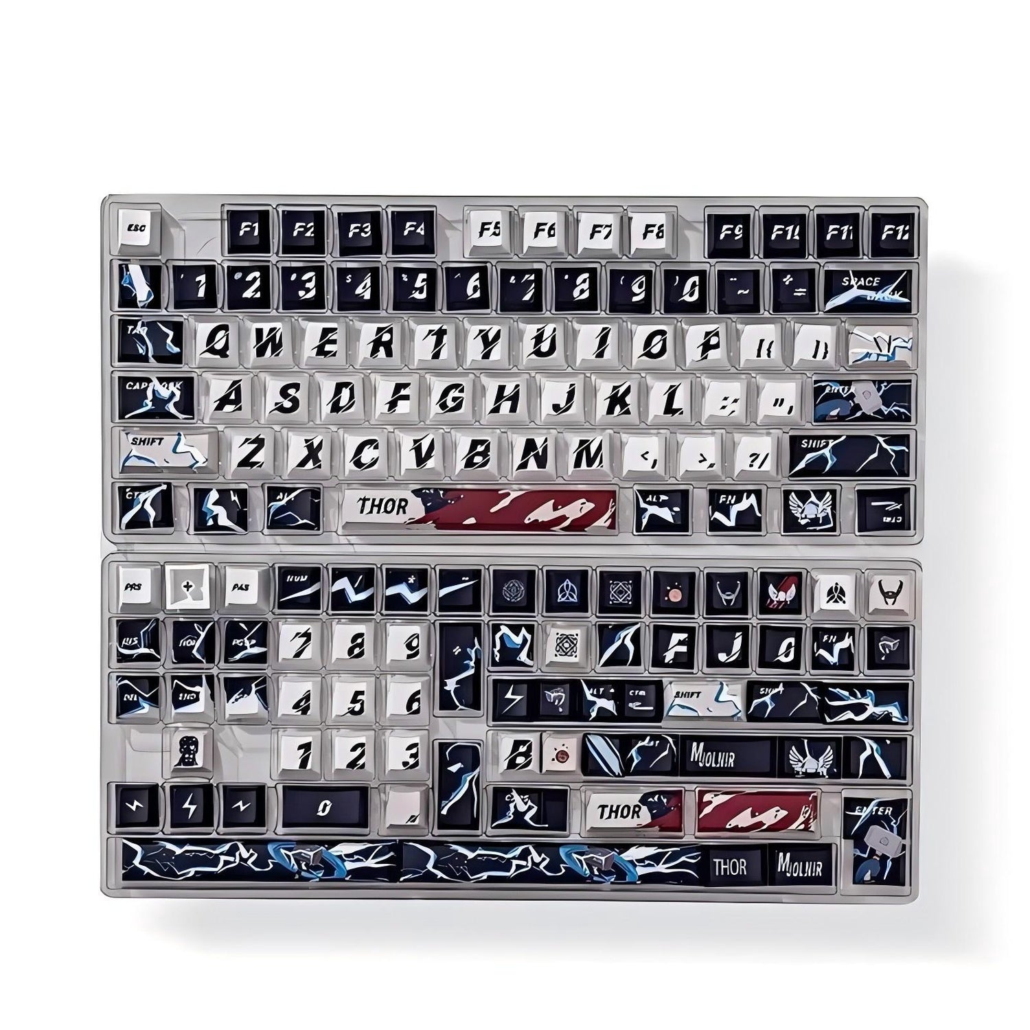 The God of Thunder themed personalized keycap set, PBT material Nordic mythology series, mechanical keyboard decorative keycap set