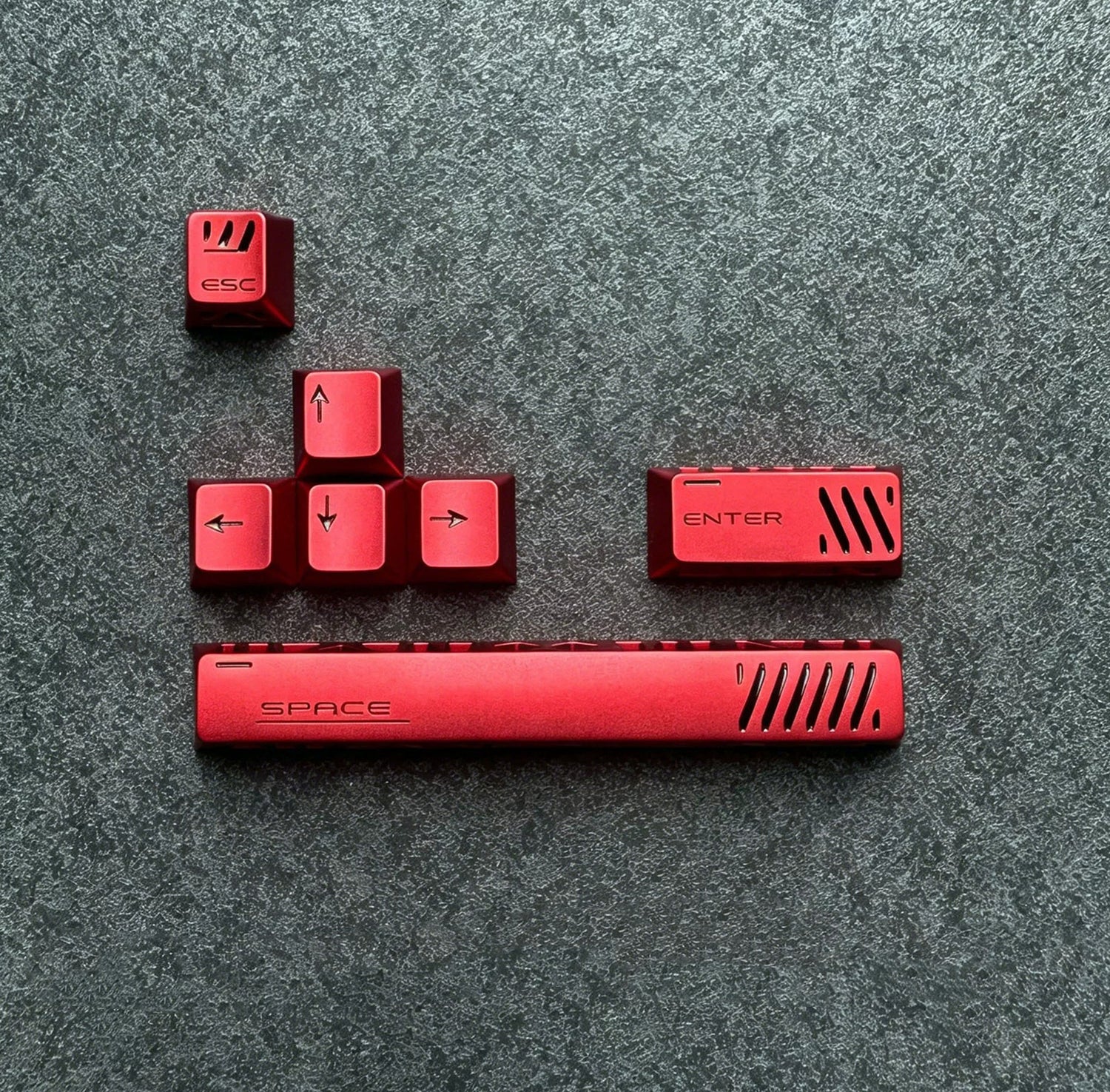 Aluminum alloy hollow design, anodized corrosion-resistant, WASD/directional keys, mechanical keyboard metal replacement set, keyboard decorative keycaps