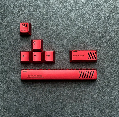 Aluminum alloy hollow design, anodized corrosion-resistant, WASD/directional keys, mechanical keyboard metal replacement set, keyboard decorative keycaps