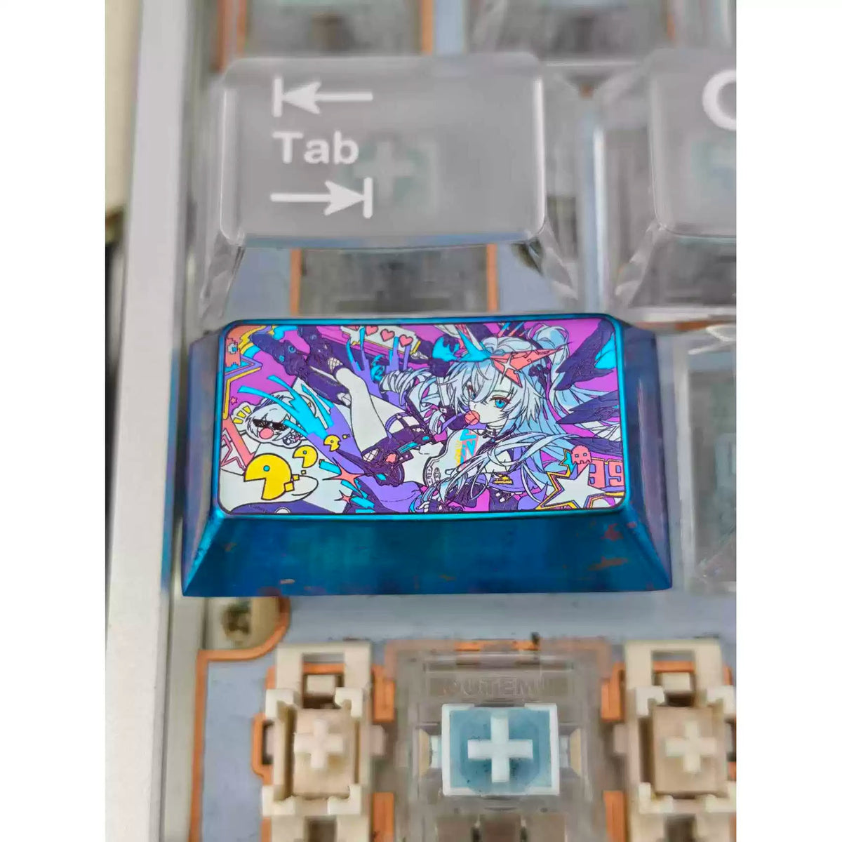 Honkai：Star Rail，Silver Wolf 1.75 U titanium alloy personalized keycaps, mechanical keyboard decorative keycaps, anime and game cultural creative keycaps
