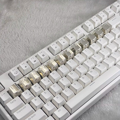 Chrome Hearts style, Metal retro patterned personalized keycaps, trendy and fashionable with decorative keycaps