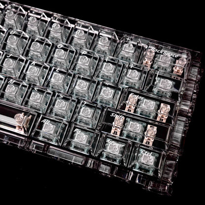 Crystal clear ice effect set with personalized keycaps, natural elements, simple and fashionable mechanical keyboard decoration keycap set