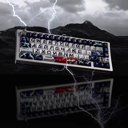 The God of Thunder themed personalized keycap set, PBT material Nordic mythology series, mechanical keyboard decorative keycap set