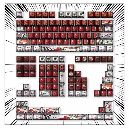 EVA series, EVANGELION-02 Production Model theme, PBT material, anime and game theme, cultural and creative custom decoration keycap set