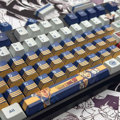 Dragon Ball series, Son Goku/Vegeta IV/Frieza, PBT material personalized keycap set, anime and game cultural and creative decorative keycap set, compatible with 61/64/68/75/84/87/104 mechanical keyboards
