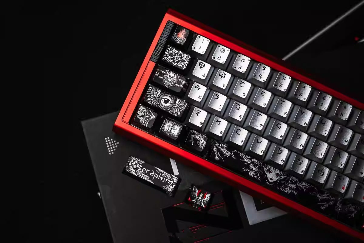 Fallen Angel Theme Design Keycap Metal Paint Pearl Paint Craftsmanship PBT Material Original Factory High Heat Sublimation Craftsmanship High Beauty Customization Personalized Keycap Set