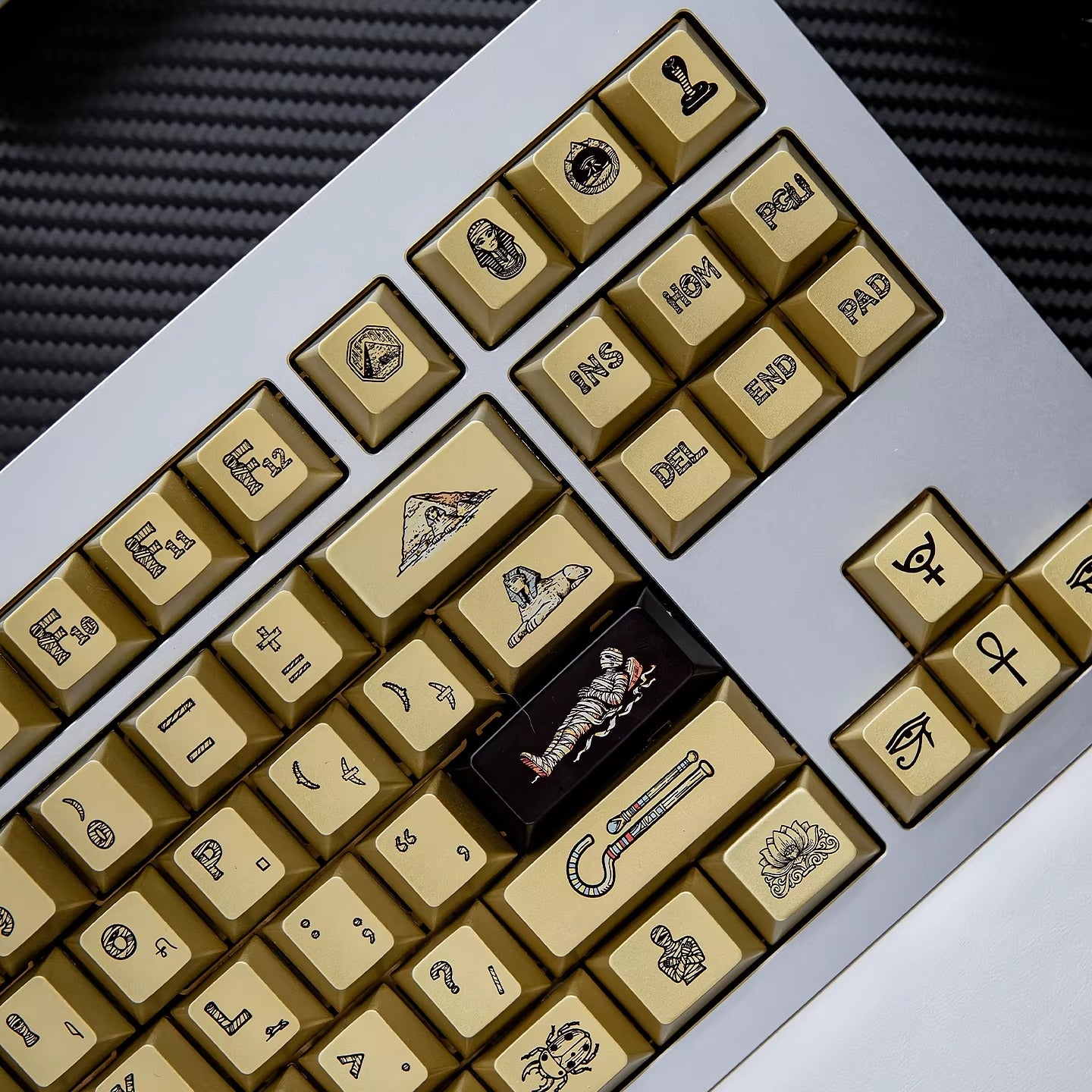 Mysterious Egypt, Metal Gloss PBT Material Personalized Keycap Set, Mechanical Keyboard Theme Design Decorative Keycap Set