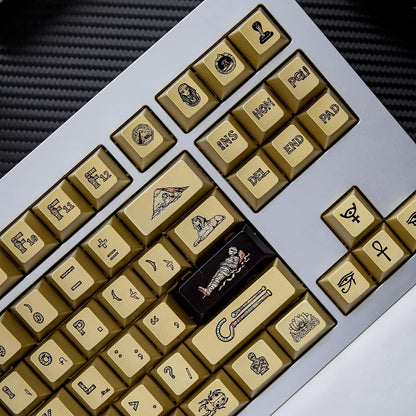 Mysterious Egypt, Metal Gloss PBT Material Personalized Keycap Set, Mechanical Keyboard Theme Design Decorative Keycap Set