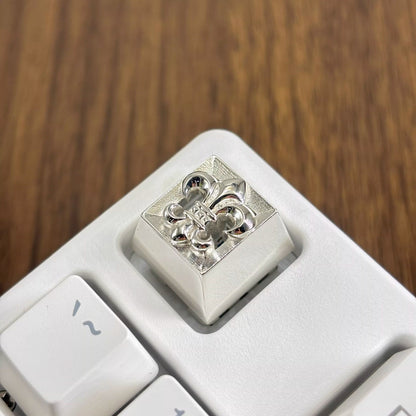 Chrome Hearts style, Metal retro patterned personalized keycaps, trendy and fashionable with decorative keycaps