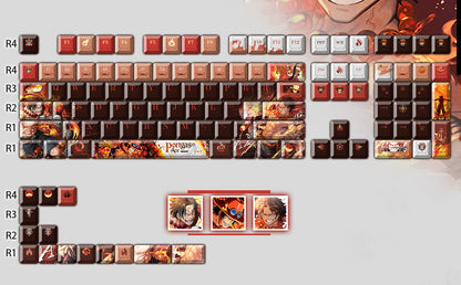 One Piece series personalized keycap set, PBT material, sublimation technology, mechanical keyboard decoration keycap set
